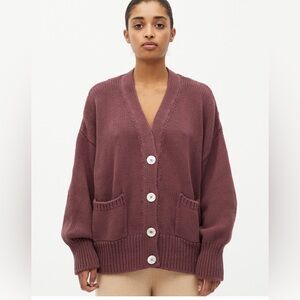 Babaa Cardigan no16, Black Cherry, EUC